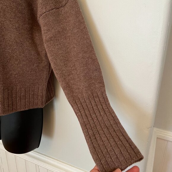 H by Halston Cashmere and Merino Wool Blend Taupe Turtleneck Sweater, Size Small - Picture 3 of 10